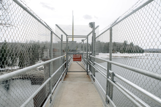 Security Fence installed as a security measure outside a building